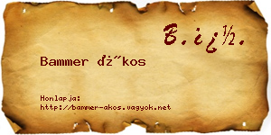 Bammer Ákos névjegykártya